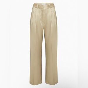 NWT Aritzia satin Effortless pant gold